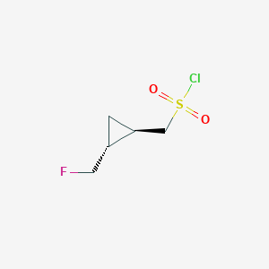molecular formula C5H8ClFO2S B2955472 ((1R,2R)-2-(Fluoromethyl)cyclopropyl)methanesulfonyl chloride CAS No. 2227879-98-1