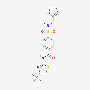 molecular formula C20H23N3O4S2 B2955489 N-(4-(tert-butyl)thiazol-2-yl)-4-(N-(furan-2-ylmethyl)-N-methylsulfamoyl)benzamide CAS No. 923073-55-6