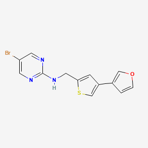 molecular formula C13H10BrN3OS B2955494 5-bromo-N-{[4-(furan-3-yl)thiophen-2-yl]methyl}pyrimidin-2-amine CAS No. 2379972-45-7
