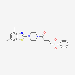 molecular formula C23H27N3O3S2 B2955502 4-(benzenesulfonyl)-1-[4-(4,6-dimethyl-1,3-benzothiazol-2-yl)piperazin-1-yl]butan-1-one CAS No. 941878-30-4