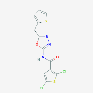 molecular formula C12H7Cl2N3O2S2 B2955517 2,5-dichloro-N-(5-(thiophen-2-ylmethyl)-1,3,4-oxadiazol-2-yl)thiophene-3-carboxamide CAS No. 1021112-86-6