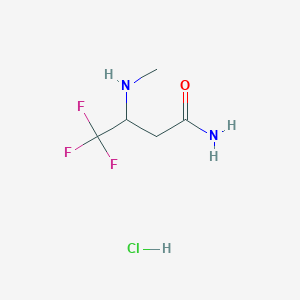 molecular formula C5H10ClF3N2O B2955523 4,4,4-Trifluoro-3-(methylamino)butanamide hydrochloride CAS No. 2108927-56-4