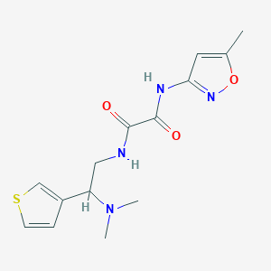 molecular formula C14H18N4O3S B2955537 N1-(2-(dimethylamino)-2-(thiophen-3-yl)ethyl)-N2-(5-methylisoxazol-3-yl)oxalamide CAS No. 946272-84-0