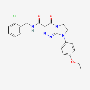 molecular formula C21H20ClN5O3 B2955562 N-(2-chlorobenzyl)-8-(4-ethoxyphenyl)-4-oxo-4,6,7,8-tetrahydroimidazo[2,1-c][1,2,4]triazine-3-carboxamide CAS No. 946311-75-7