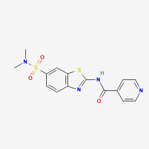 molecular formula C15H14N4O3S2 B2955566 N-[6-(dimethylsulfamoyl)-1,3-benzothiazol-2-yl]pyridine-4-carboxamide CAS No. 701931-43-3