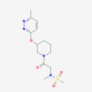 molecular formula C14H22N4O4S B2955582 N-methyl-N-(2-(3-((6-methylpyridazin-3-yl)oxy)piperidin-1-yl)-2-oxoethyl)methanesulfonamide CAS No. 2034577-65-4