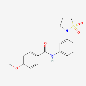 molecular formula C18H20N2O4S B2955586 N-(5-(1,1-dioxidoisothiazolidin-2-yl)-2-methylphenyl)-4-methoxybenzamide CAS No. 941886-46-0