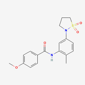 N-(5-(1,1-dioxidoisothiazolidin-2-yl)-2-methylphenyl)-4-methoxybenzamide