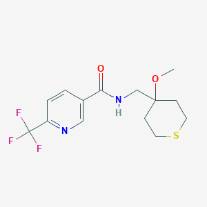 molecular formula C14H17F3N2O2S B2955592 N-[(4-methoxythian-4-yl)methyl]-6-(trifluoromethyl)pyridine-3-carboxamide CAS No. 2034486-26-3