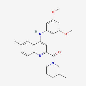 molecular formula C25H29N3O3 B2955613 N-(3,5-dimethoxyphenyl)-6-methyl-2-(3-methylpiperidine-1-carbonyl)quinolin-4-amine CAS No. 1251580-43-4