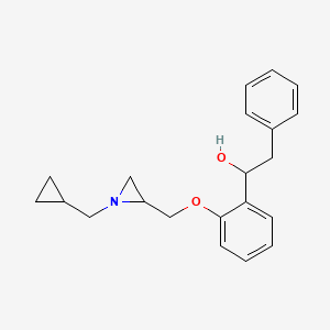 molecular formula C21H25NO2 B2955625 1-[2-[[1-(Cyclopropylmethyl)aziridin-2-yl]methoxy]phenyl]-2-phenylethanol CAS No. 2418734-13-9