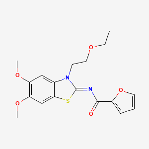 (Z)-N-(3-(2-ethoxyethyl)-5,6-dimethoxybenzo[d]thiazol-2(3H)-ylidene)furan-2-carboxamide