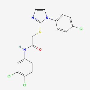 2-[1-(4-chlorophenyl)imidazol-2-yl]sulfanyl-N-(3,4-dichlorophenyl)acetamide