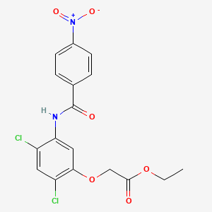 Ethyl 2-(2,4-dichloro-5-((4-nitrobenzoyl)amino)phenoxy)acetate