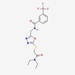 N-[[5-[2-(diethylamino)-2-oxoethyl]sulfanyl-1,3,4-oxadiazol-2-yl]methyl]-3-(trifluoromethyl)benzamide