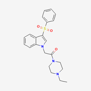 1-(4-ethylpiperazin-1-yl)-2-(3-(phenylsulfonyl)-1H-indol-1-yl)ethanone