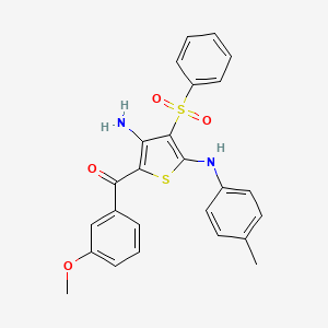 (3-Amino-4-(phenylsulfonyl)-5-(p-tolylamino)thiophen-2-yl)(3-methoxyphenyl)methanone