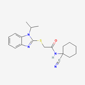 molecular formula C19H24N4OS B2955662 N-(1-cyanocyclohexyl)-2-{[1-(propan-2-yl)-1H-1,3-benzodiazol-2-yl]sulfanyl}acetamide CAS No. 924119-79-9