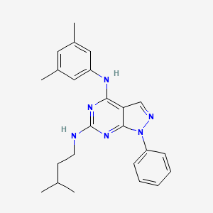 molecular formula C24H28N6 B2955664 N4-(3,5-dimethylphenyl)-N6-(3-methylbutyl)-1-phenyl-1H-pyrazolo[3,4-d]pyrimidine-4,6-diamine CAS No. 946296-12-4
