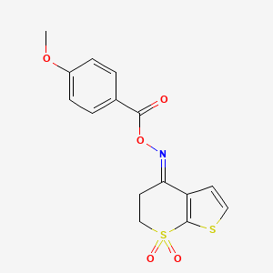 [(E)-(7,7-dioxo-5,6-dihydrothieno[2,3-b]thiopyran-4-ylidene)amino] 4-methoxybenzoate
