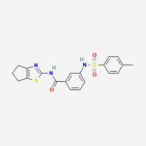 molecular formula C20H19N3O3S2 B2955669 N-{4H,5H,6H-cyclopenta[d][1,3]thiazol-2-yl}-3-(4-methylbenzenesulfonamido)benzamide CAS No. 898441-03-7