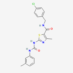 molecular formula C20H19ClN4O2S B2955670 N-(4-chlorobenzyl)-4-methyl-2-(3-(m-tolyl)ureido)thiazole-5-carboxamide CAS No. 941886-31-3