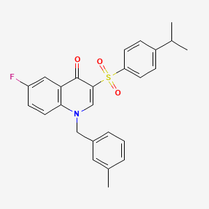 molecular formula C26H24FNO3S B2955671 6-fluoro-1-[(3-methylphenyl)methyl]-3-[4-(propan-2-yl)benzenesulfonyl]-1,4-dihydroquinolin-4-one CAS No. 866842-59-3