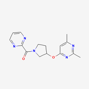 2,4-Dimethyl-6-{[1-(pyrimidine-2-carbonyl)pyrrolidin-3-yl]oxy}pyrimidine