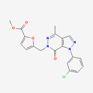 molecular formula C19H15ClN4O4 B2955691 methyl 5-((1-(3-chlorophenyl)-4-methyl-7-oxo-1H-pyrazolo[3,4-d]pyridazin-6(7H)-yl)methyl)furan-2-carboxylate CAS No. 941915-13-5