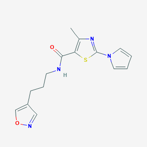 N-(3-(isoxazol-4-yl)propyl)-4-methyl-2-(1H-pyrrol-1-yl)thiazole-5-carboxamide