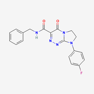 molecular formula C19H16FN5O2 B2955716 N-benzyl-8-(4-fluorophenyl)-4-oxo-4H,6H,7H,8H-imidazo[2,1-c][1,2,4]triazine-3-carboxamide CAS No. 946312-14-7