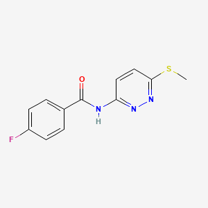 molecular formula C12H10FN3OS B2955720 4-fluoro-N-(6-(methylthio)pyridazin-3-yl)benzamide CAS No. 1021225-34-2