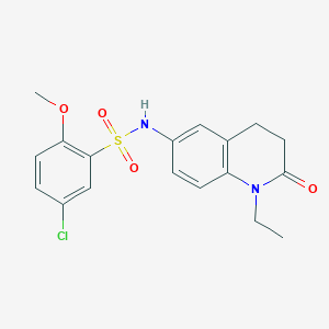 molecular formula C18H19ClN2O4S B2955721 5-chloro-N-(1-ethyl-2-oxo-1,2,3,4-tetrahydroquinolin-6-yl)-2-methoxybenzene-1-sulfonamide CAS No. 922080-02-2