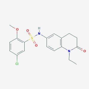 molecular formula C18H19ClN2O4S B2955721 5-chloro-N-(1-ethyl-2-oxo-1,2,3,4-tetrahydroquinolin-6-yl)-2-methoxybenzenesulfonamide CAS No. 922080-02-2