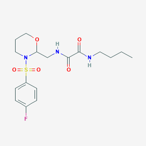 molecular formula C17H24FN3O5S B2955725 N-butyl-N'-{[3-(4-fluorobenzenesulfonyl)-1,3-oxazinan-2-yl]methyl}ethanediamide CAS No. 872862-50-5