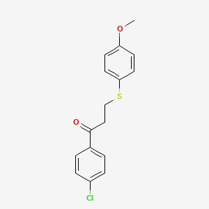 molecular formula C16H15ClO2S B2955726 1-(4-Chlorophenyl)-3-[(4-methoxyphenyl)sulfanyl]-1-propanone CAS No. 320422-67-1