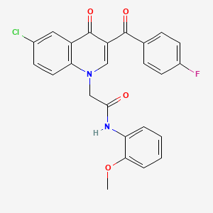 2-(6-chloro-3-(4-fluorobenzoyl)-4-oxoquinolin-1(4H)-yl)-N-(2-methoxyphenyl)acetamide