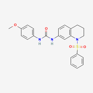 1-(4-Methoxyphenyl)-3-(1-(phenylsulfonyl)-1,2,3,4-tetrahydroquinolin-7-yl)urea