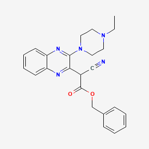 molecular formula C24H25N5O2 B2955733 Benzyl 2-cyano-2-[3-(4-ethylpiperazin-1-yl)quinoxalin-2-yl]acetate CAS No. 841207-83-8