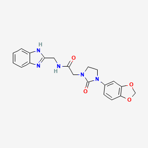 molecular formula C20H19N5O4 B2955735 N-((1H-benzo[d]imidazol-2-yl)methyl)-2-(3-(benzo[d][1,3]dioxol-5-yl)-2-oxoimidazolidin-1-yl)acetamide CAS No. 1286695-61-1