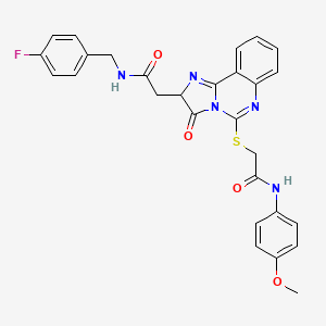 N-[(4-fluorophenyl)methyl]-2-[5-[2-(4-methoxyanilino)-2-oxoethyl]sulfanyl-3-oxo-2H-imidazo[1,2-c]quinazolin-2-yl]acetamide