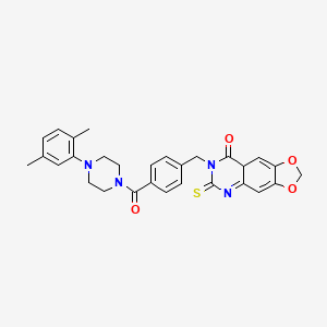 7-({4-[4-(2,5-dimethylphenyl)piperazine-1-carbonyl]phenyl}methyl)-6-sulfanylidene-2H,5H,6H,7H,8H-[1,3]dioxolo[4,5-g]quinazolin-8-one