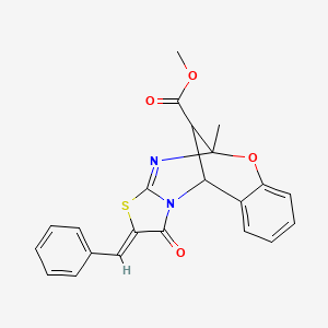 (Z)-methyl 2-benzylidene-5-methyl-1-oxo-1,2,5,11-tetrahydro-5,11-methanobenzo[g]thiazolo[2,3-d][1,3,5]oxadiazocine-13-carboxylate
