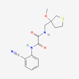 molecular formula C15H17N3O3S B2955757 N1-(2-cyanophenyl)-N2-((3-methoxytetrahydrothiophen-3-yl)methyl)oxalamide CAS No. 1448047-88-8