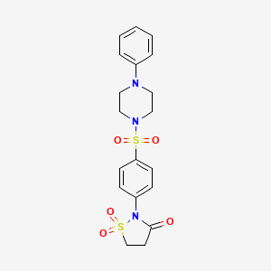 2-(4-((4-Phenylpiperazin-1-yl)sulfonyl)phenyl)isothiazolidin-3-one 1,1-dioxide