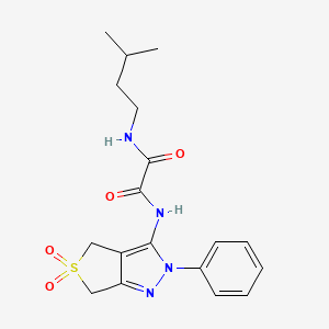 molecular formula C18H22N4O4S B2955782 N-(5,5-dioxido-2-phenyl-2,6-dihydro-4H-thieno[3,4-c]pyrazol-3-yl)-N'-(3-methylbutyl)ethanediamide CAS No. 946342-83-2