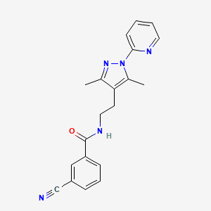 3-cyano-N-(2-(3,5-dimethyl-1-(pyridin-2-yl)-1H-pyrazol-4-yl)ethyl)benzamide