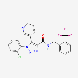 molecular formula C22H15ClF3N5O B2955790 1-(2-chlorophenyl)-5-(pyridin-3-yl)-N-(2-(trifluoromethyl)benzyl)-1H-1,2,3-triazole-4-carboxamide CAS No. 1207037-77-1