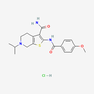 6-Isopropyl-2-(4-methoxybenzamido)-4,5,6,7-tetrahydrothieno[2,3-c]pyridine-3-carboxamide hydrochloride