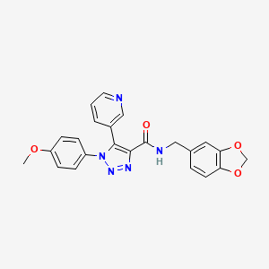 molecular formula C23H19N5O4 B2955793 N-[(2H-1,3-benzodioxol-5-yl)methyl]-1-(4-methoxyphenyl)-5-(pyridin-3-yl)-1H-1,2,3-triazole-4-carboxamide CAS No. 1207016-77-0